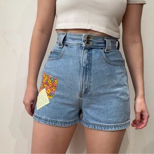 Vintage Patchwork Denim Shorts